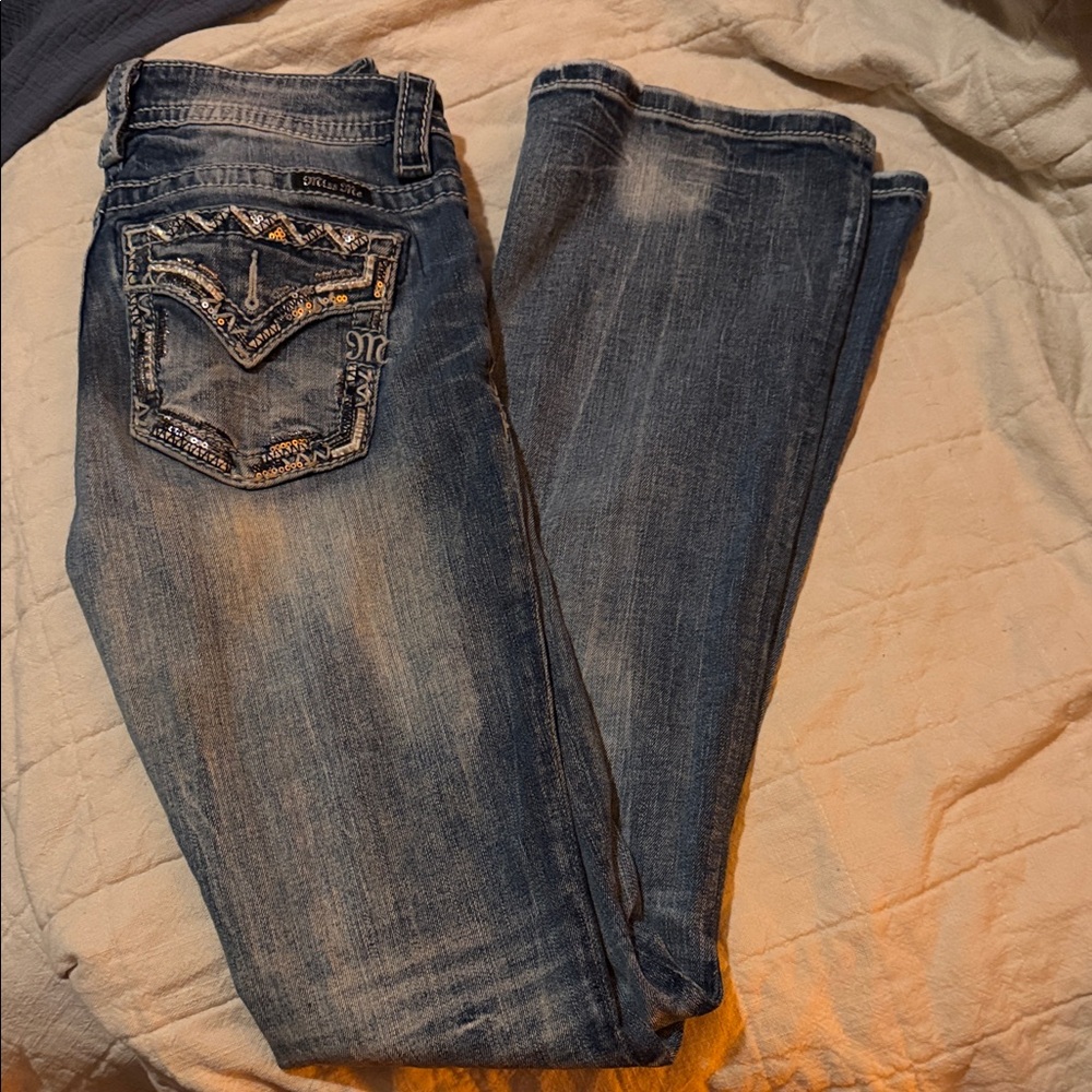 Miss Me Boot Cut Jeans with Embellished Pockets